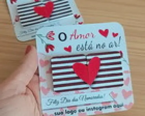 Card com 2 Mini Chocolate de 5g Cada - Dia dos Namorados