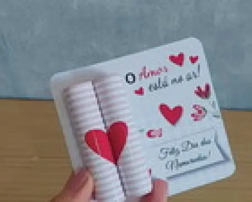 Card com 2 Chocolates Baton - Dia dos Namorados