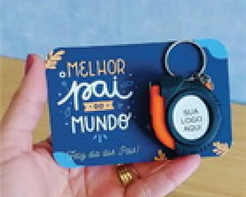 Cartão com Chaveiro de Mini Trena - Dia dos Pais