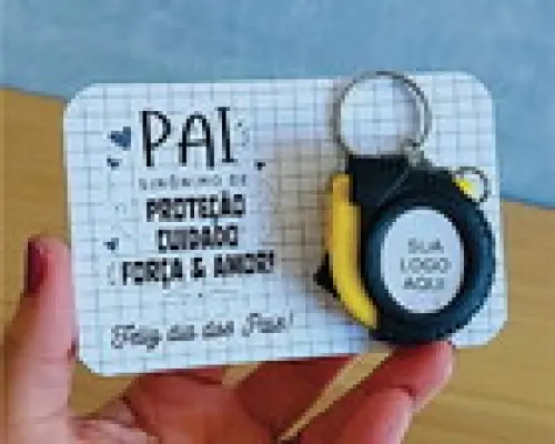 Cartão com Chaveiro de Mini Trena - Dia dos Pais