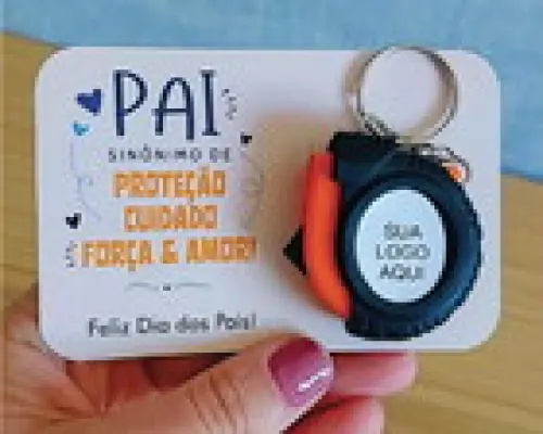 Cartão com Mini Trena Laranja - Dia dos Pais