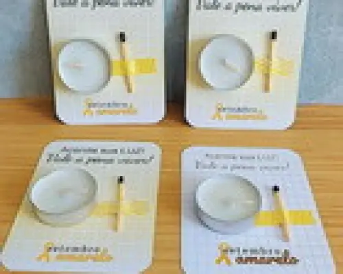 Cartão com Mini Vela - Setembro Amarelo