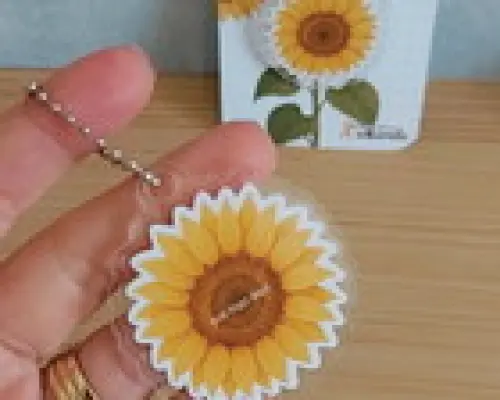 Cartão com Chaveiro Girassol - Setembro Amarelo