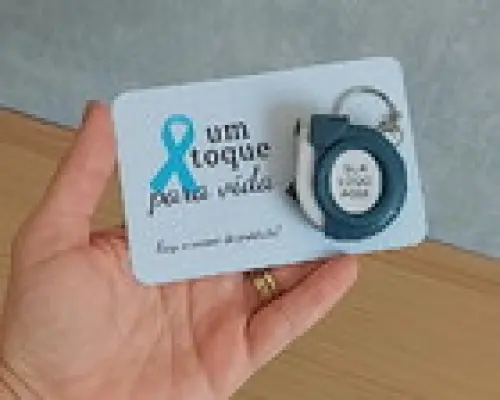 Cartão com Mini Trena Azul - Novembro Azul