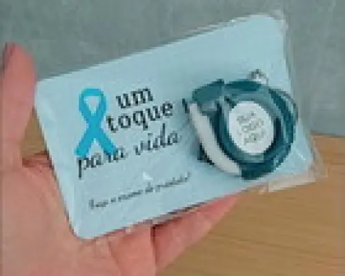 Cartão com Mini Trena Azul - Novembro Azul
