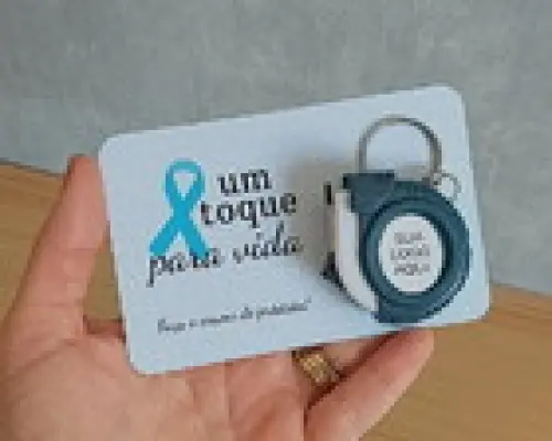 Cartão com Mini Trena Azul - Novembro Azul