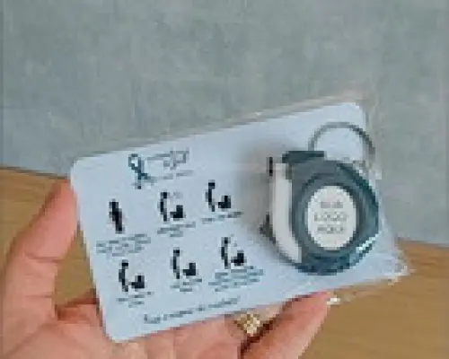 Cartão com Mini Trena Azul - Novembro Azul
