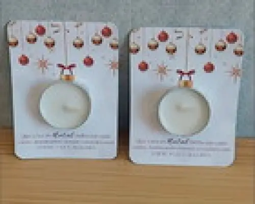 Cartão com Mini Vela Natal e Ano Novo