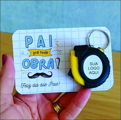 Cartão com Mini Trena Amarela - Dia dos Pais