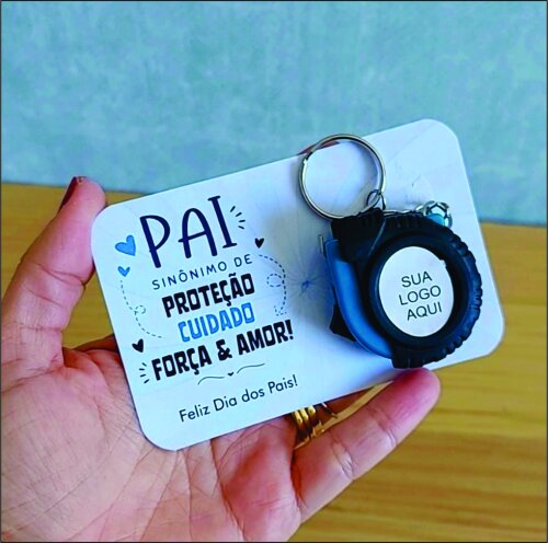Cartão com Chaveiro de Mini Trena - Dia dos Pais
