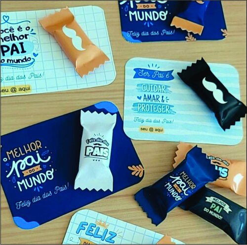 Card com Bala de Frutas - Dia dos Pais