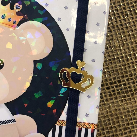 Caderneta de Saúde Personalizada Urso Príncipe Azul Marinho