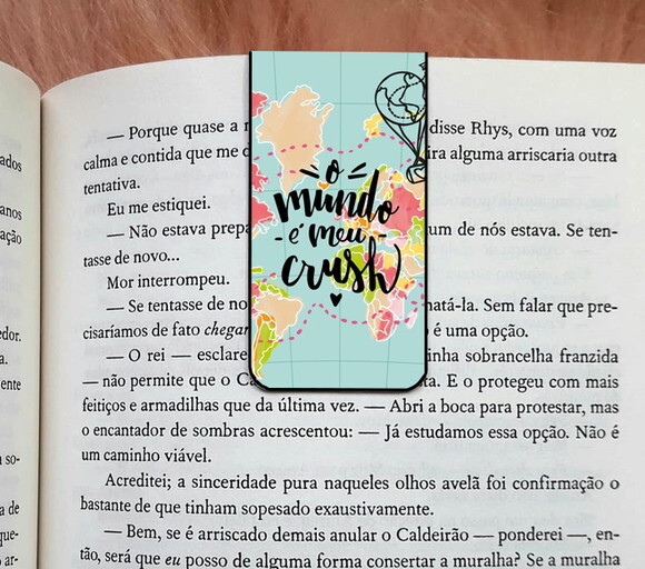 Marca Pagina Magnetico o Mundo É Meu Crush
