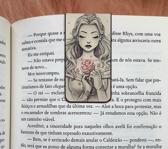 Marcador Magnetico Bela e a Rosa