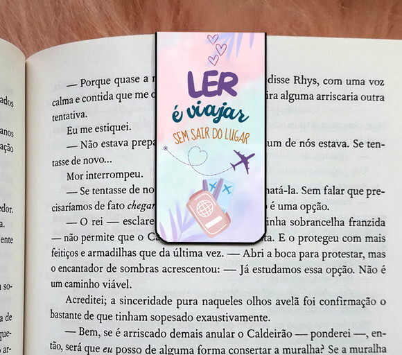 Marcador Magnetico Ler É Viajar sem Sair do Lugar