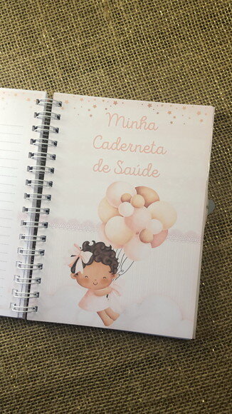 Caderneta de Saúde / Vacinação Personalizada Menina Balões