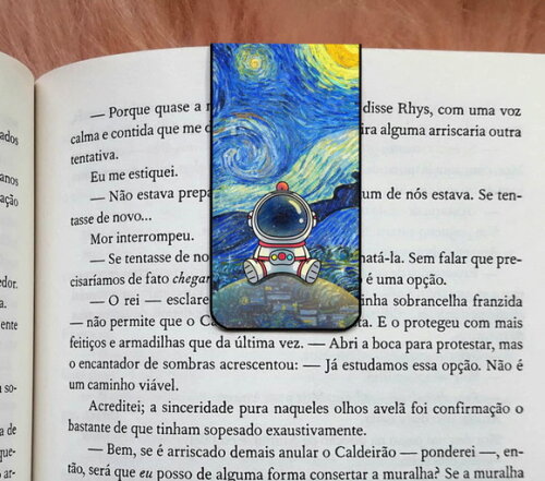 Marca Pagina Magnetico Astronauta Noite Estrelada