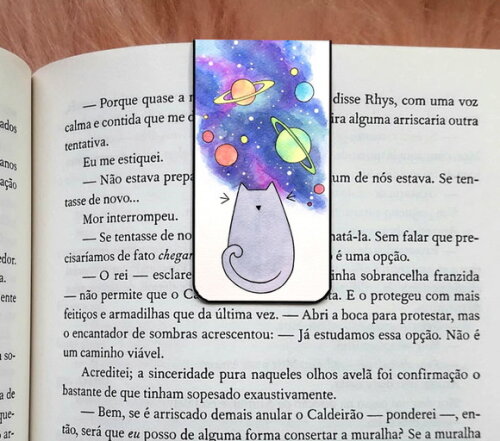 Marca Pagina Magnetico Gato Espaço