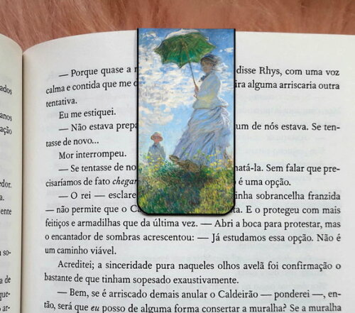 Marca Pagina Magnetico Monet Mulher com Guarda-sol