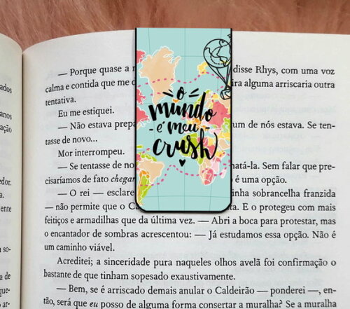 Marca Pagina Magnetico o Mundo É Meu Crush