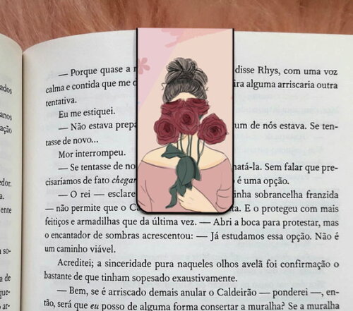 Marcador Magnetico Menina com Rosas