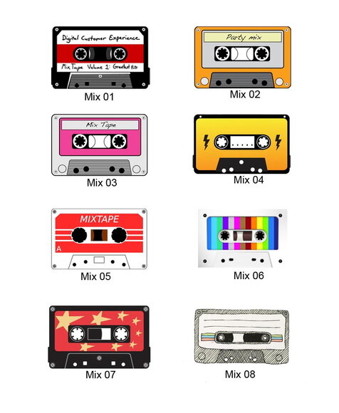 Marcadores Magnéticos Mix Tape - Fita K7