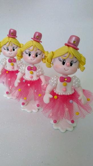 Lembrança circo rosa biscuit