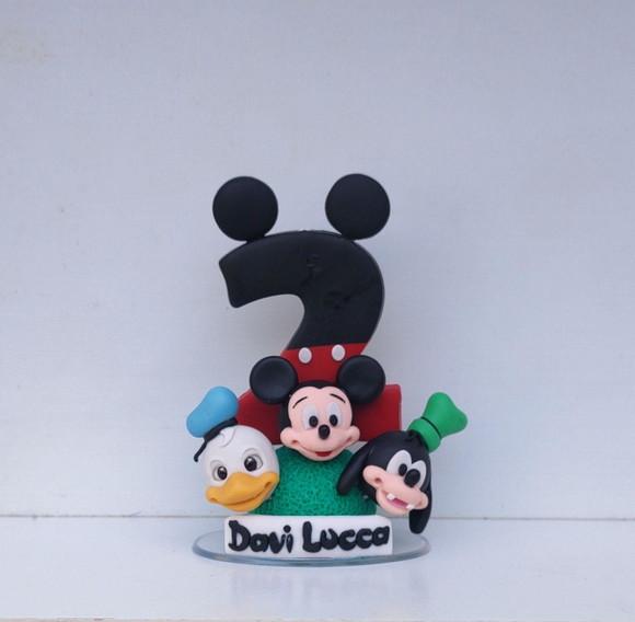 Mini Topo Vela Personalizada Turma do Mickey