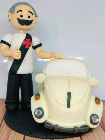 Topo de bolo Vascaíno e fusca