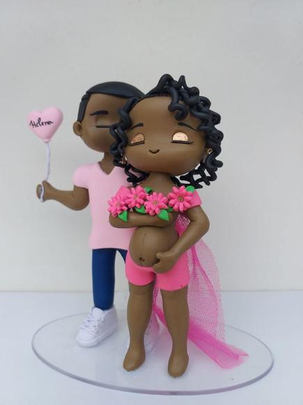 Topo de Chá de Bebê Gestante com Papai