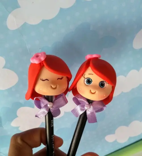 Ariel pequena sereia lápis com biscuit