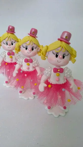 Lembrança circo rosa biscuit