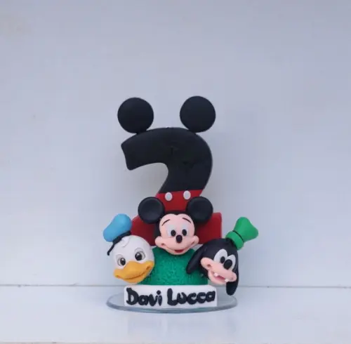 Mini Topo Vela Personalizada Turma do Mickey