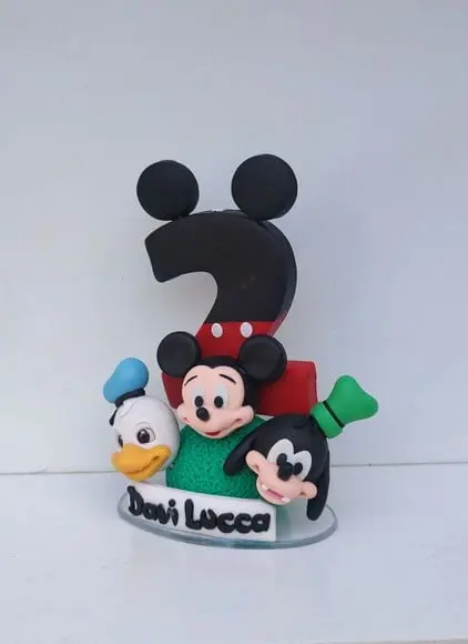 Mini Topo Vela Personalizada Turma do Mickey
