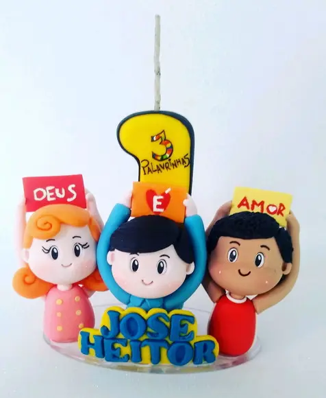 Topo bolo Três palavrinhas