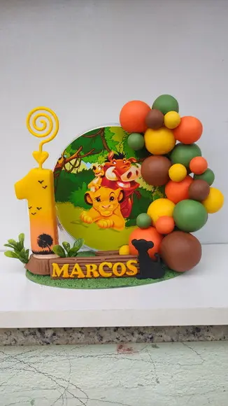 Topo de Bolo Cenário Rei Leão