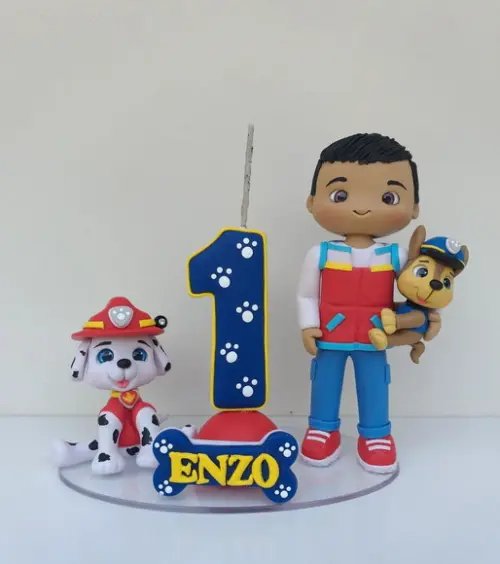 Topo de Bolo Personalizado Patrulha Canina