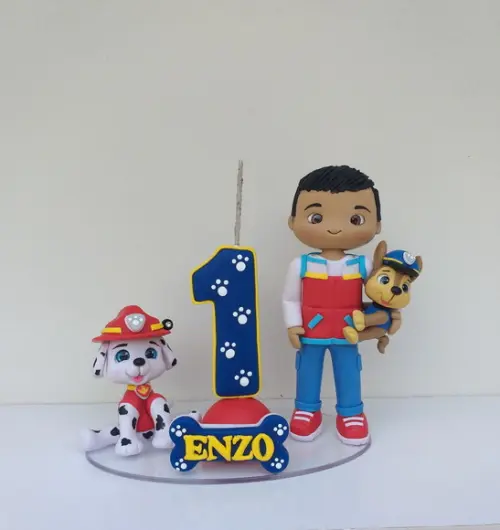 Topo de Bolo Personalizado Patrulha Canina