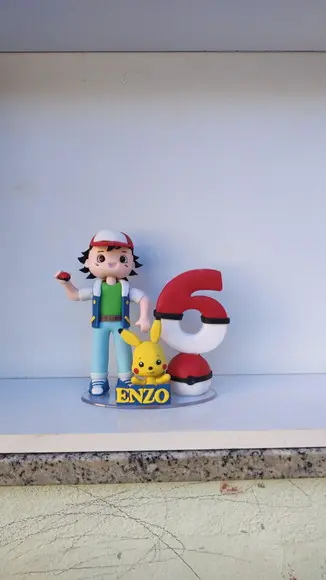 Topo de Bolo Vela Personalizada Pokémon