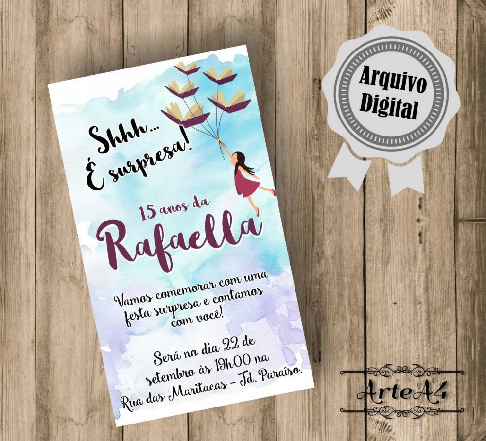 Convite Digital 15 Anos Livros