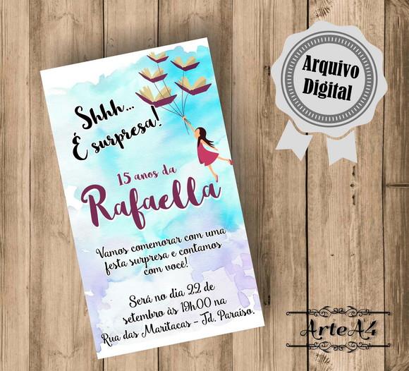 Convite Digital 15 Anos Livros