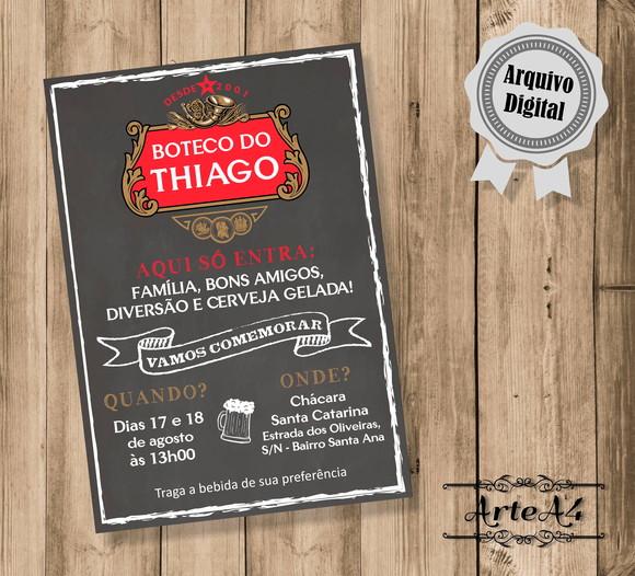 Convite Digital Boteco Rótulo Cerveja