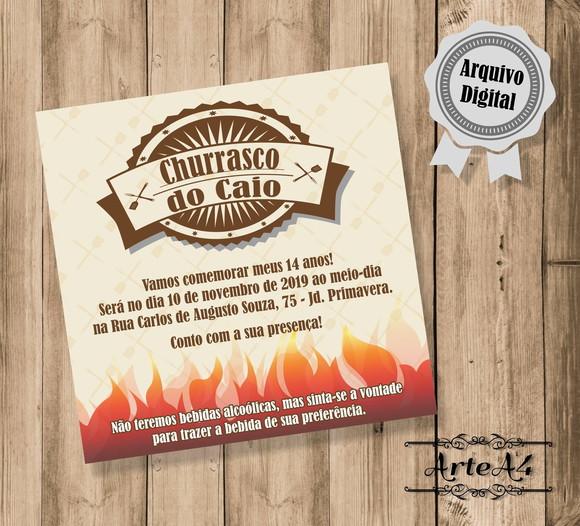 Convite Digital Churrasco