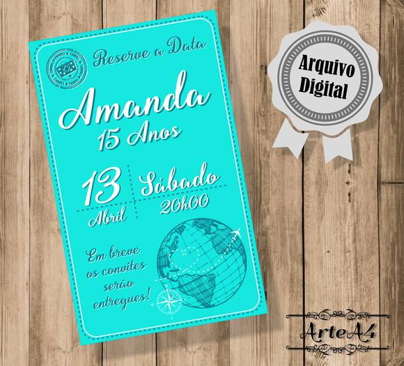Convite Digital Save the Date Viagem
