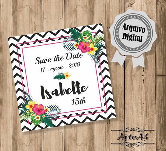 Convite Digital Save the Date Tropical