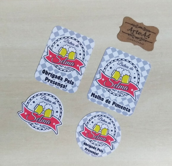 Adesivo p/ Lembrancinha Pimenta Tema Boteco