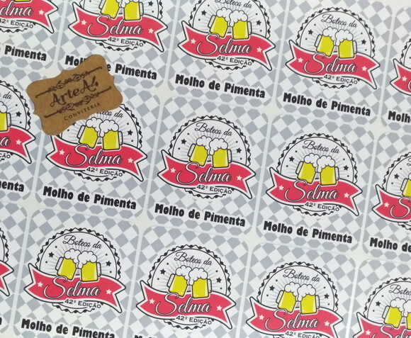 Adesivo p/ Lembrancinha Pimenta Tema Boteco