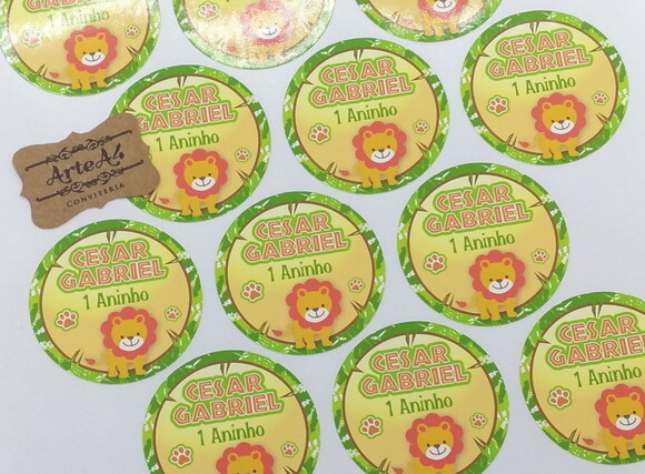 Adesivo Rótulo para Latinha Safari Leão