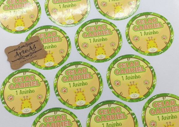 Adesivo Rótulo para Latinha Safari Girafa