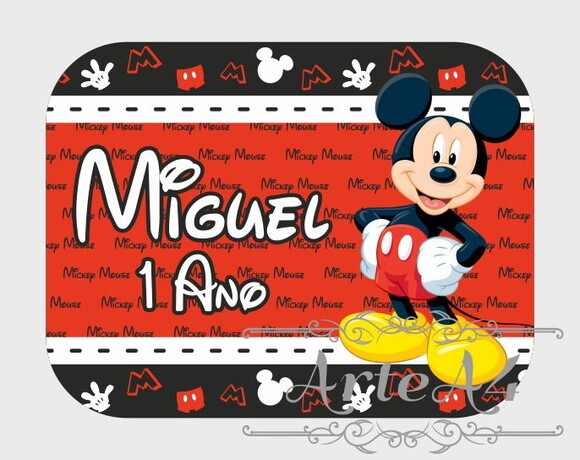 Adesivo Rótulo para Marmitinha Lembrancinha Mickey